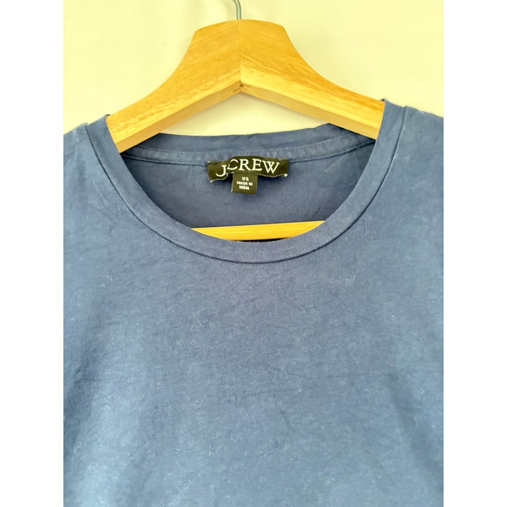 J.Crew Womens Navy Blue Puff Sleeve Long Sleeve Crewneck T-Shirt Top XS - Picture 9 of 13